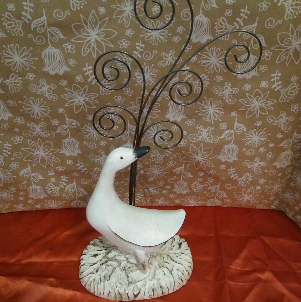White Goose Spiral Clip Photo Holder .